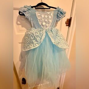 Blue Cinderella Princess Kids Costume with gloves size 110 (4-5 years)
